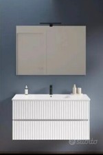 mobile bagno canettato L80XP46XH50 b/co frassino lav.ceramica specchio 80x60 lam