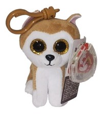 Ty Beanie Boos LOY the Akita Dog KEY CLIP (Giappone Escl) 3" NUOVO Peluche Peluche Peluche