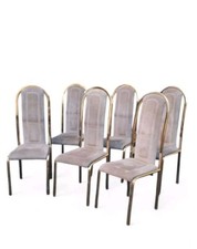 Gruppo Sedie Metallo Dorato Willy Rizzo Romeo Rega Vintage Design