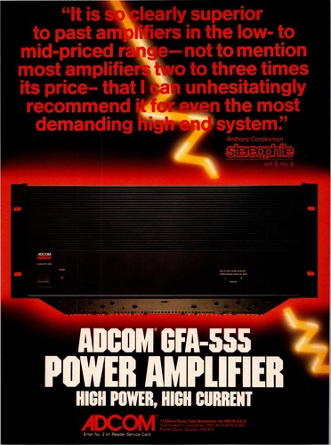 1988 adcom gfa 555 - adcom, gfa-555