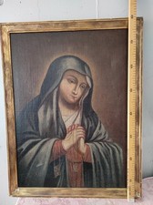 Antico quadro olio su tela - Madonna addolorata - fine 800.
