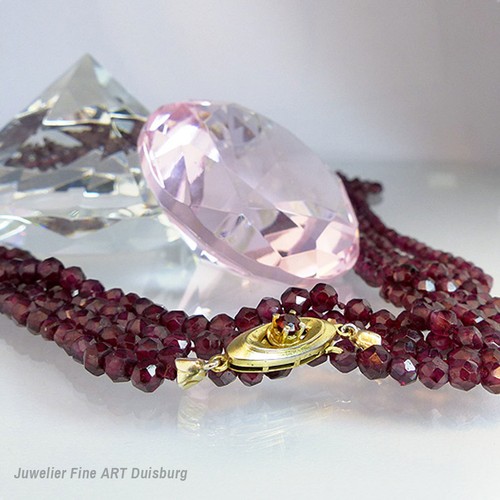 Collana granati lucchetto - collana, di