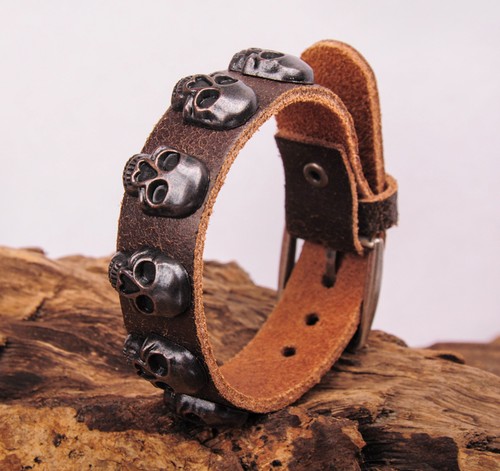 Bracciale biker g526 marrone - bracciale,