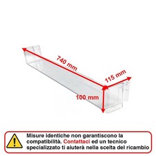 Balconcino Ripiano Portabottiglie 740 x 115 x 110 mm Frigorifero LG