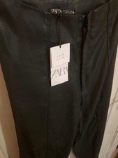 ZARA PANTALONI ECOPELLE NUOVI MAI INDOSSATI TG S NERO