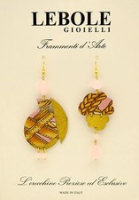 Orecchini Lebole Gioielli "Volare" grandi - pendenti nuvola e damina - rosa