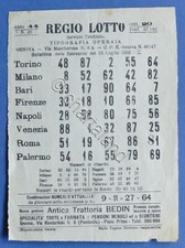 Regio Lotto - Bollettino Estrazioni 16 luglio 1932