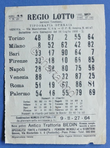 Regio lotto bollettino - regio,