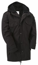 Parka militare tedesco NATO esercito cappuccio caldo combattimento giacca cappotto foderato nero