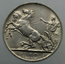 10 LIRE BIGA 1926  Rosette   PERIZIA q SPL  Vittorio Emanuele III
