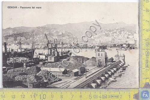 Cartolina genova panorama - genova,