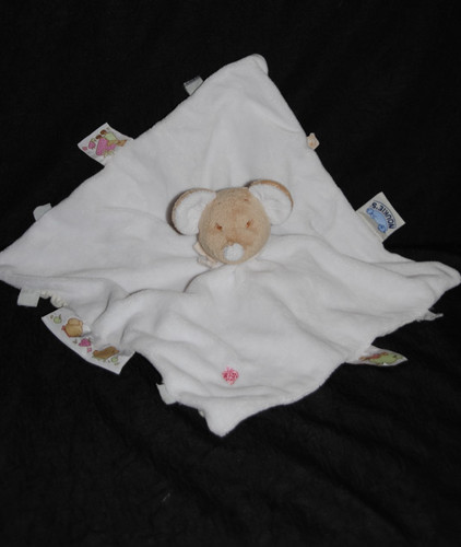 Doudou souris plat blanc - 🍀doudou,