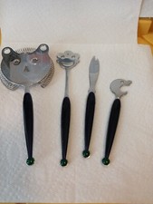 Set/4 set bar vintage WMF-Fantasia-manici blu/verdi-Cromagan-coltello/aprifilo/strain/S