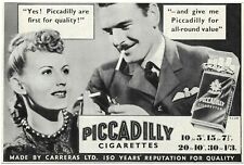 Vintage 1930s Piccadilly Cigarettes Ad Pretty Woman Smoking Carreras Print