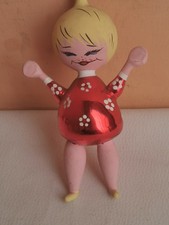 addobbi albero di natale vintage bambolina Pallina pasta di vetro cm 15 rara