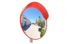 Specchio parabolico infrangibile con visiera e kit di fissaggio a palo 