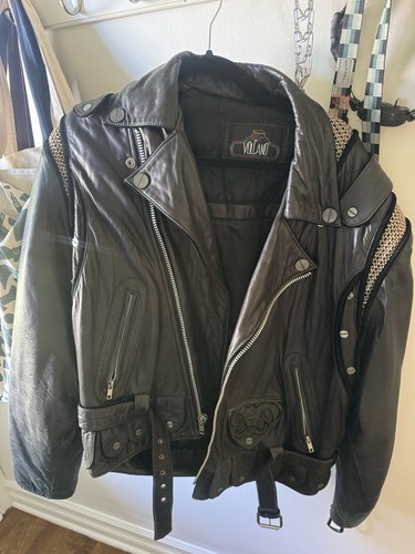 Giacca pelle biker vintage
