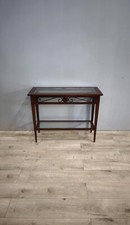 80456 Tavolo console in legno e vetro