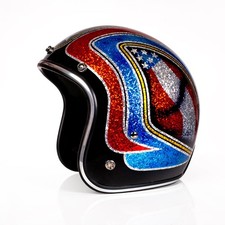 Casco Jet Alpha Speeds Super Flake Biker Chopper Moto Casco Jet Custom Helmet