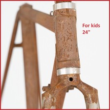 NOS MALAGNINI SET TELAIO ACCIAIO BICI CORSA STRADA VINTAGE BICI OLD LUGS BAMBINI 24"