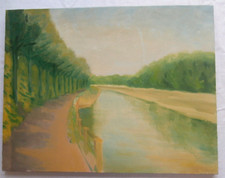 Dipinto Lungotevere di Roma Quadro Olio su tela 50x40 cm Ottimo