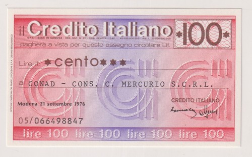 Miniassegni credito italiano - miniassegni,