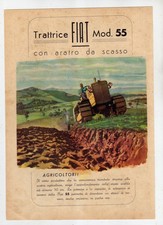 PUBBLICITA' TRATTORE FIAT MOD-55-CON ARATRO DA SCASSO-1952