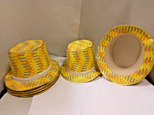 CAPPELLO CARNEVALE Tipo TUBA SET VARI PEZZI in CARTA YELLOW VINTAGE