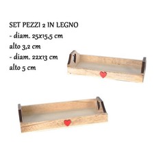 Vassoi legno set con - legno,