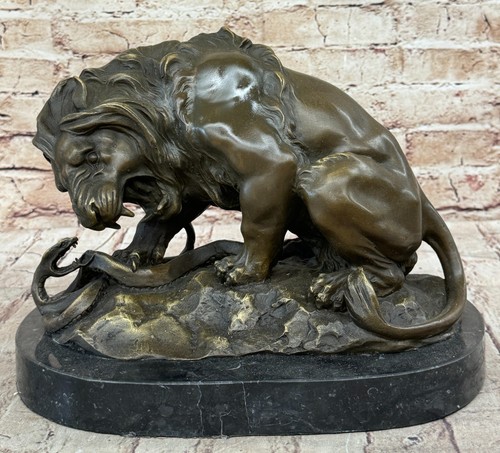 Bronzo leone serpente - leone,