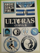 10 ADESIVI ULTRAS  NAPOLI CURVA B PAPER ADESIVA NON PER ESTERNO