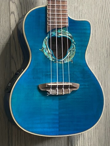 Luna dolphin ukulele flame top - ukulele,