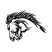Tribal Horse - Adesivo PreSpaziato - Black - 10cm