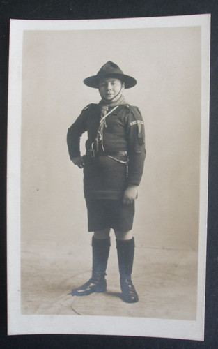 Old scouting rppc boy scout - scouting,