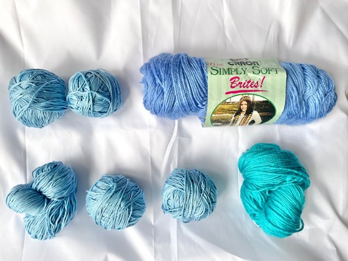 Blue teal yarn lot - blue,
