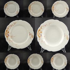 ANTICO SET 8 PIATTI PORCELLANA GINORI DOCCIA LIBERTY F.LLI FINOCCHI ROMA DIFETTI