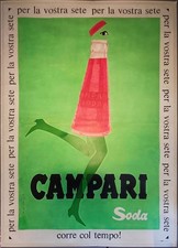 Manifesto pubblicitario originale Campari Soda
