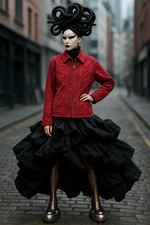 Giacca scamosciata vintage rossa anni 90 Lavorazione Artigianale Vera Pelle taglia 40 42