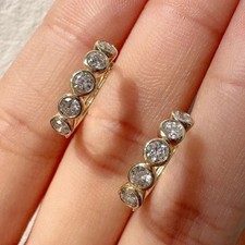 Set lunetta orecchini a cerchio 0,40 ct taglio tondo EF/VS diamante...