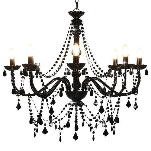 Lampadario con perline bianco - con,