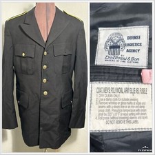 Giacca uniforme di servizio blu esercito americano vintage uomo 40L DLA DeRossi vestibilità classica