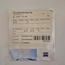 Zeiss Lente Monofocale Cr39 Asferica Nuova  Sf +3,75 Diametro 50mm