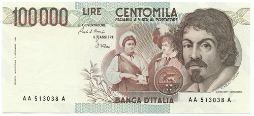 100000 lire caravaggio tipo - i,