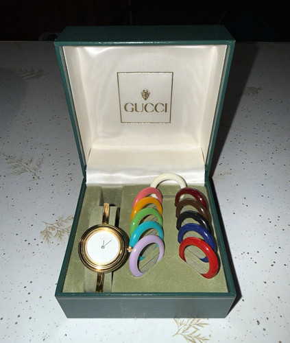 Gucci change bezel quartz gold - bezel,