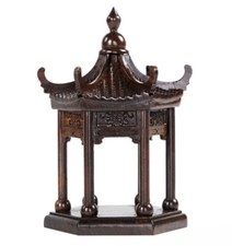 Padiglione in legno naturale intagliato stile cinese paesaggio in legno edifici decorazione zen