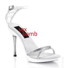 SEXY sandali bianchi strass brillantini tacco 11,5 cm N. 42 fashion GLAMOUR