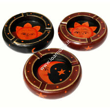 Posacenere in Legno bombato - sole luna - Fatto e dipinto a mano