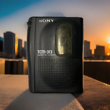 Sony TCM-313 Walkman Cassette Corder Cassa Integrata Funzionante Cinghie Nuove