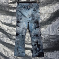 Jeans svasati M&S taglia 12 regular 26 gambe effetto vernice candeggina effetto tintura