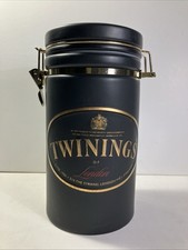 Bidone da tè in ceramica nera e oro Twinings of London